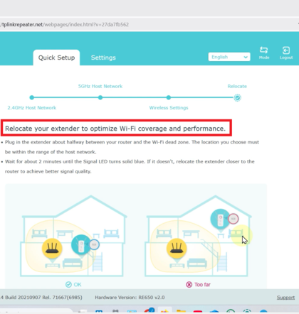 De TP-Link-extender verplaatsen