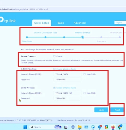 Instellen via de webbrowserinterface