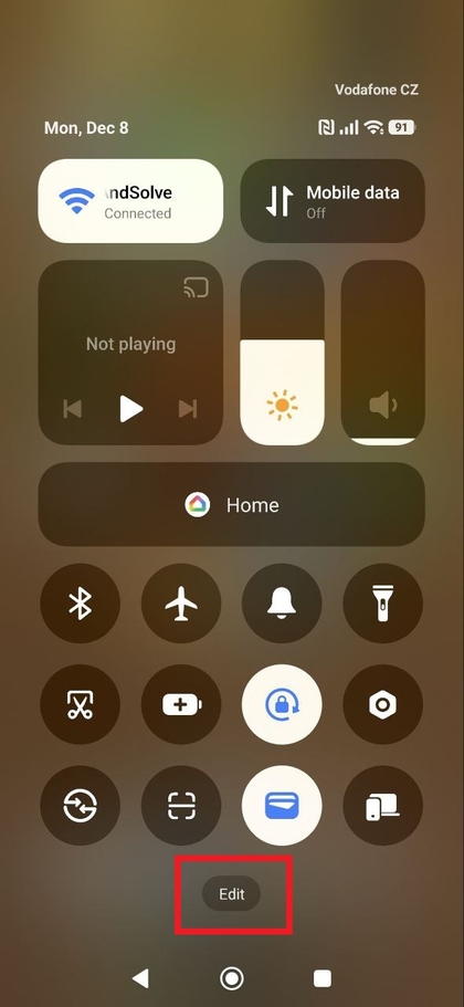 Snelle instellingen bewerken op POCO F8 Pro