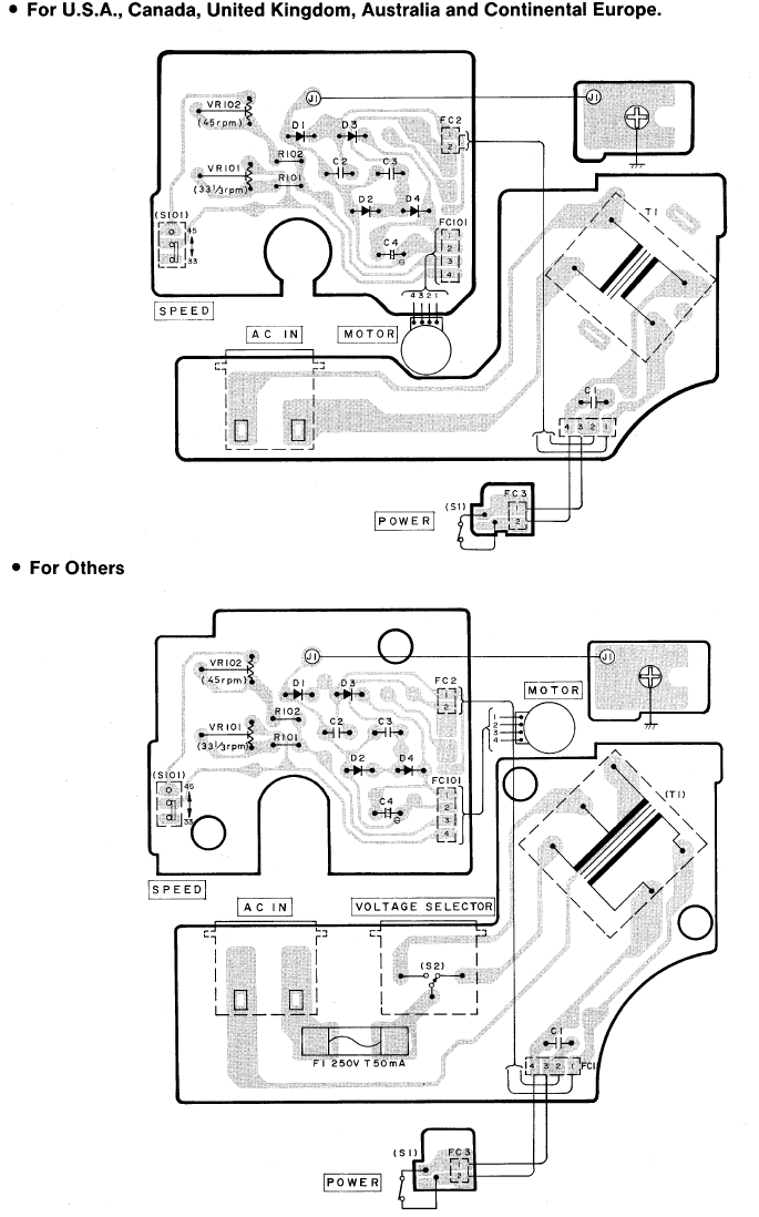 CIRCUITBOARD EN BEDRADINGSAANSLUITINGSDIAGRAM