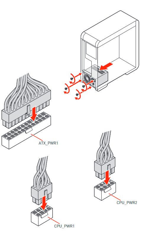 De stroomconnectoren aansluiten