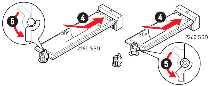 M.2-module in de M2_3-sleuf installeren - Stap 3