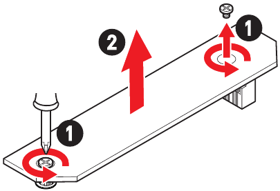 M.2-module in de M2_3-sleuf installeren - Stap 1