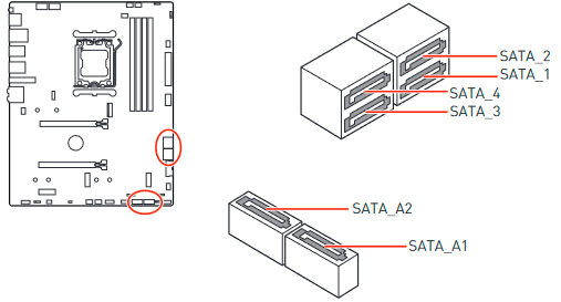 SATA_1~4,A1~A2: SATA 6Gb/s-connectoren