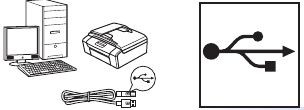 Voor USB-interfacekabel (Windows&reg;, Macintosh)