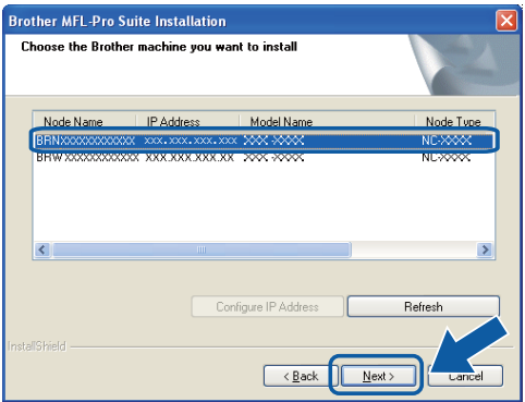 Bekabeld netwerk Win - Installeer MFL-Pro Suite - Stap 8