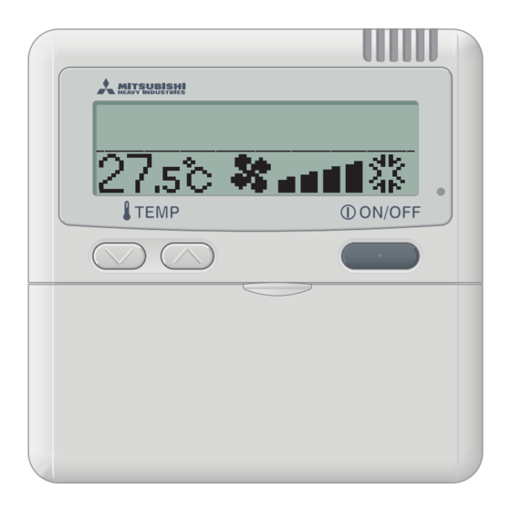 Mitsubishi Heavy Industries WIRED REMOTE CONTROL RC-E5 Gebruikershandleiding