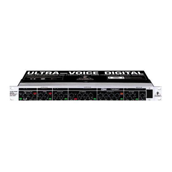 Behringer ULTRAVOICE DIGITAL VX2496 Korte Handleiding