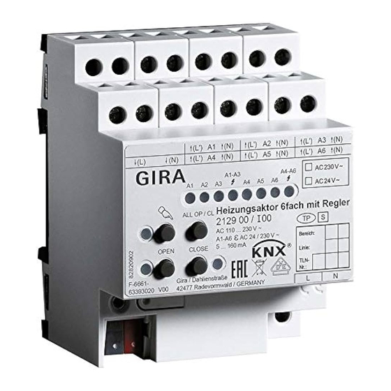 Gira KNX 2129 00 Bedieningshandleiding