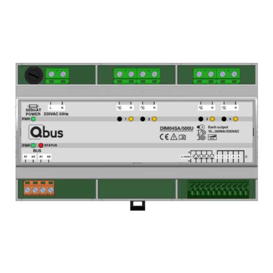 Qbus DIM04SA/500U Technische Productfiche