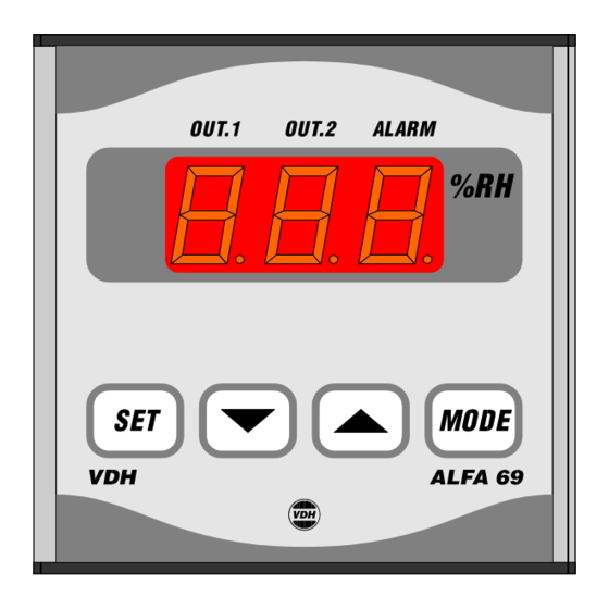 VDH ALFA 69 Gebruiksaanwijzing