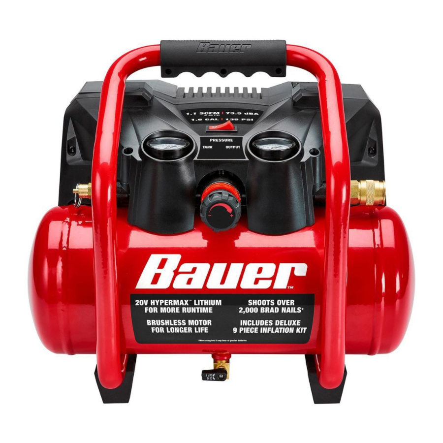 Bauer 20191C-B, 57394 - 1,6 Gallon Brushless luchtcompressor