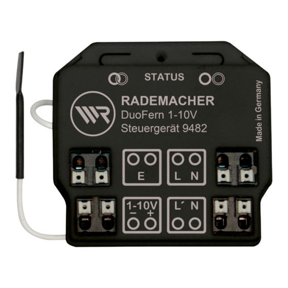 RADEMACHER DuoFern 1-10V 9482 Gebruiksaanwijzing Voor De Elektrische Aansluiting En Inbedrijfstelling