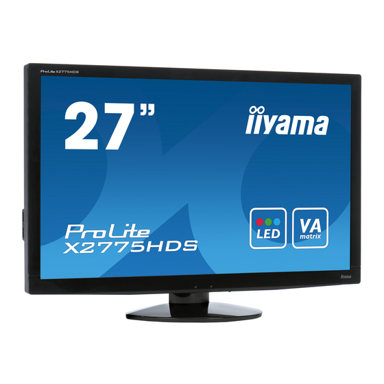 Iiyama ProLite X2775HDS Gebruikershandleiding