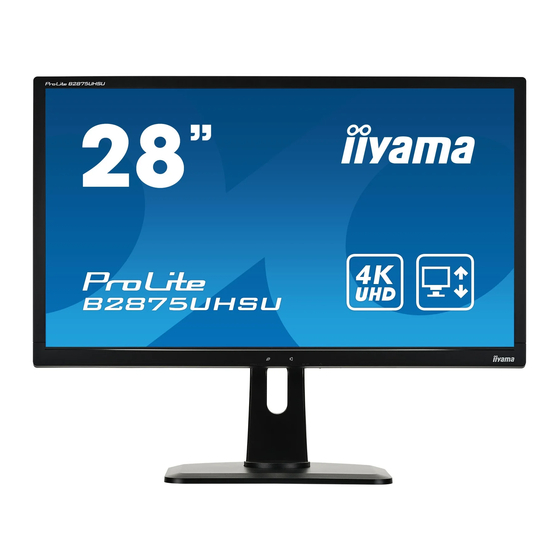 Iiyama ProLite B2875UHSU-B1 Gebruikershandleiding