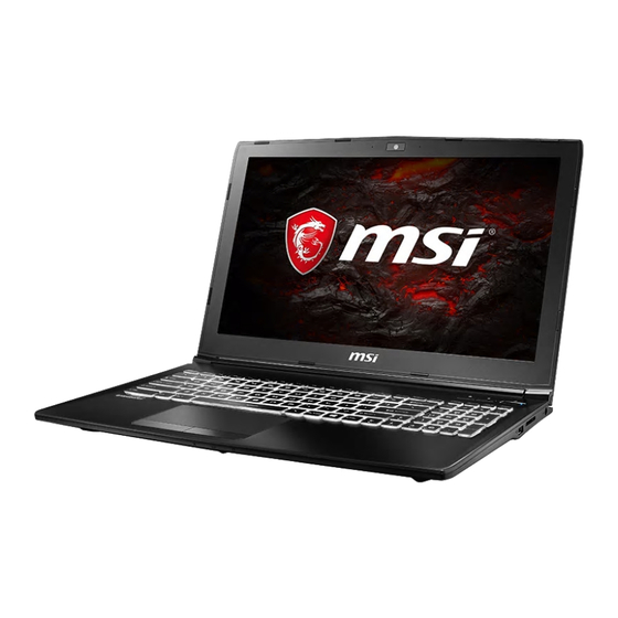 MSI GL62M 7RDX-1267NL Gebruikershandleiding