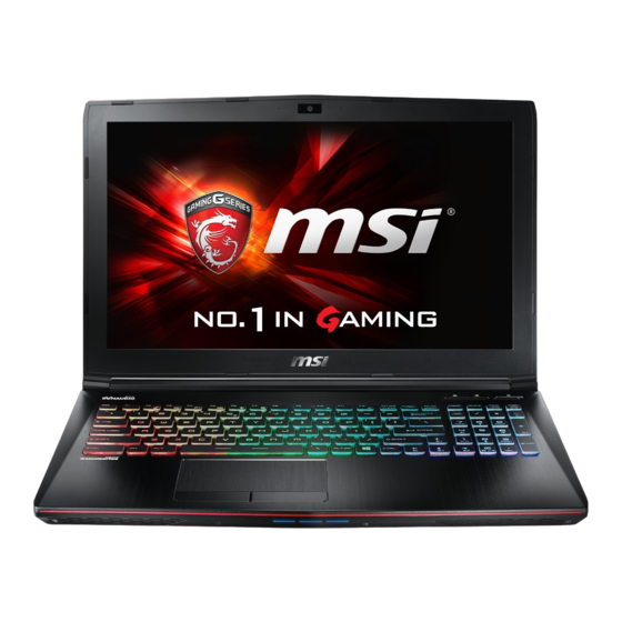 MSI GE62 Apache Gebruikershandleiding