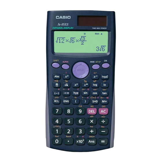 Casio fx-85ES Gebruiksaanwijzing