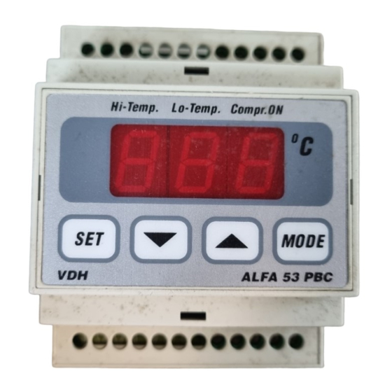VDH ALFA 53-PBC Gebruiksaanwijzing