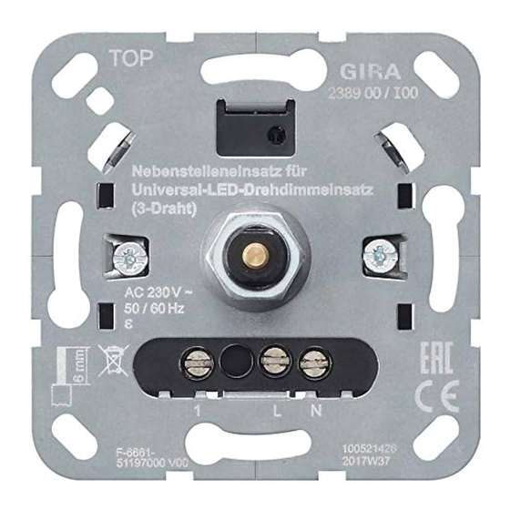 Gira 2389 00 Bedieningsvoorschrift