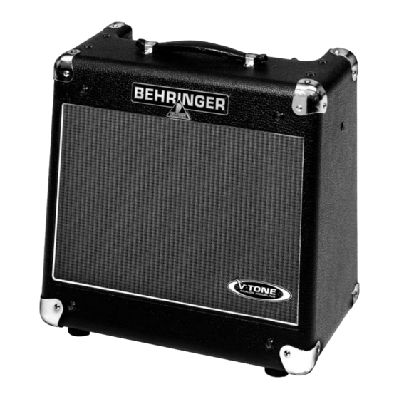 Behringer V-TONE GM110 Korte Handleiding