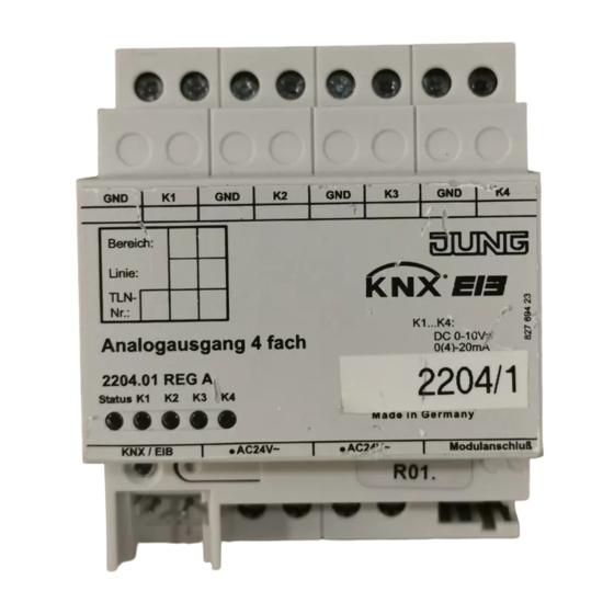 Jung KNX 2204 REG Bedieningshandleiding