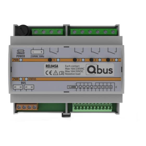 Qbus REL04SA Technische Productfiche