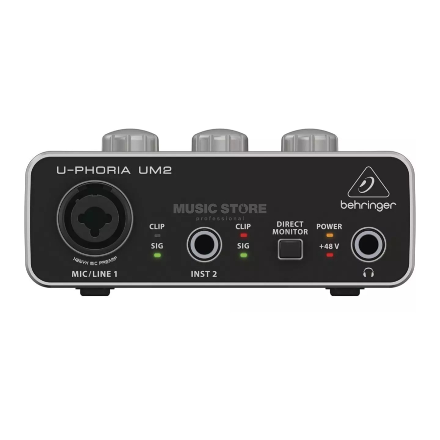 behringer U-PHORIA UMC404HD/UMC204HD/UMC202HD/UMC22/UM2 Snelstartgids