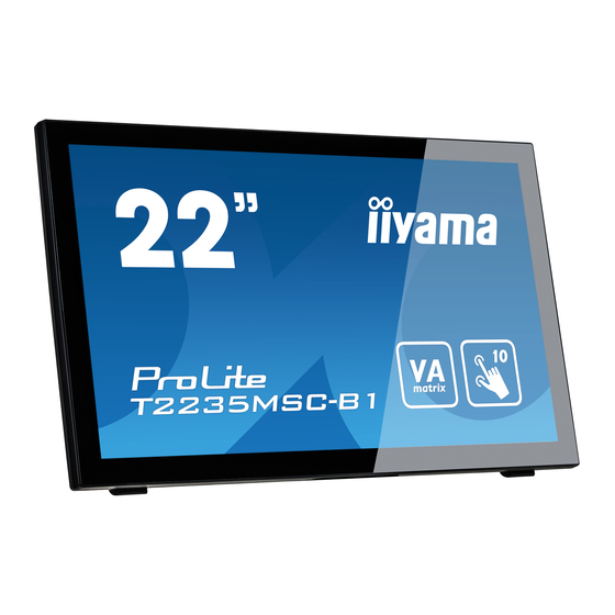 Iiyama ProLite T2235MSC-B1 Gebruikershandleiding