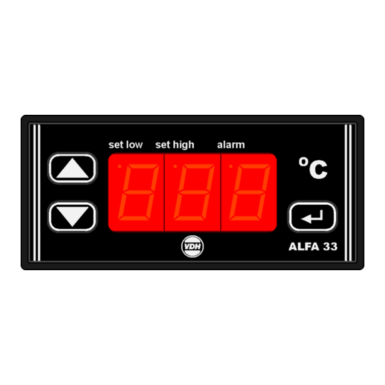 VDH ALFA 33-HB Gebruiksaanwijzing