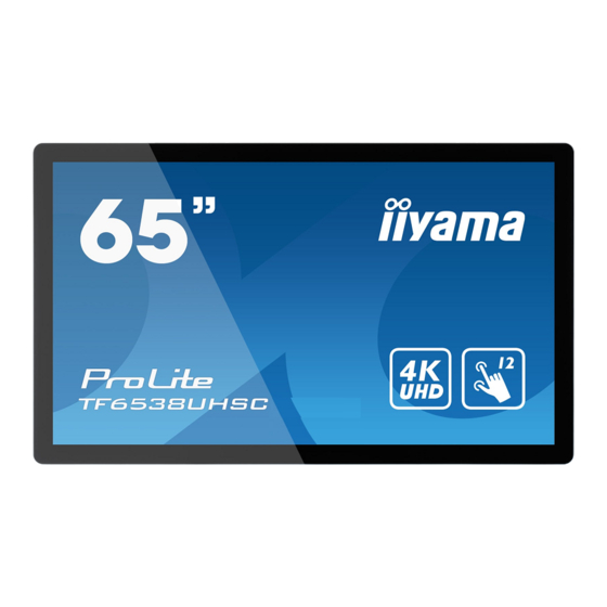 Iiyama ProLite TF6538UHSC Gebruikershandleiding