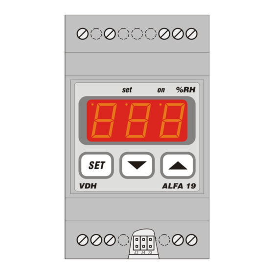 VDH ALFA 19 Gebruiksaanwijzing