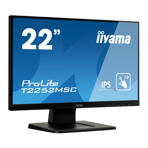 Iiyama ProLite T2252MSC Gebruikershandleiding