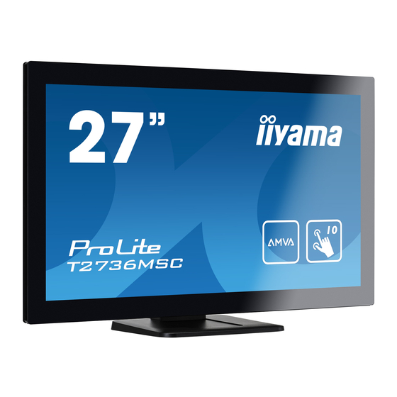 Iiyama ProLite T2736MSC Gebruikershandleiding