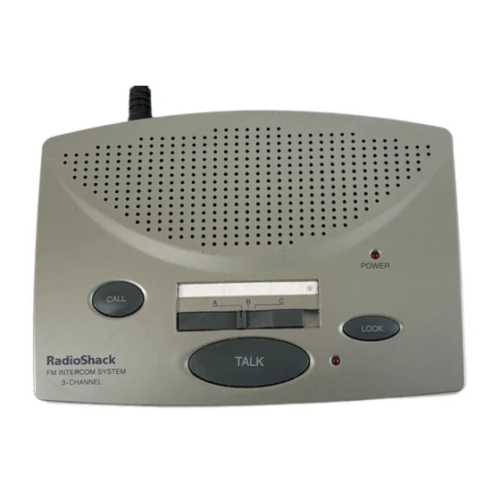 Radio Shack 43-3105 Intercom systeem