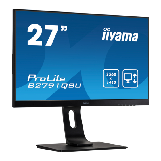 Iiyama ProLite B2791QSU-B1 Gebruikershandleiding