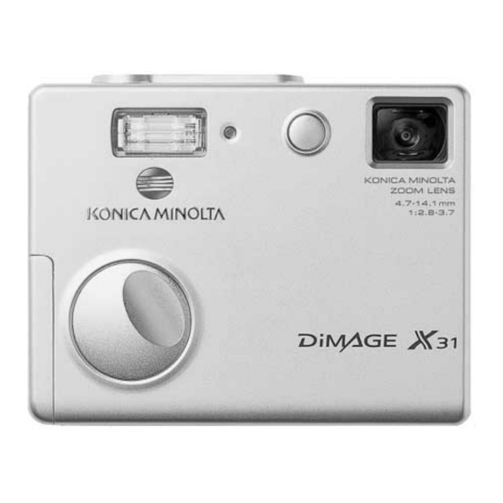 Konica Minolta DiMAGE X31 Gebruiksaanwijzing