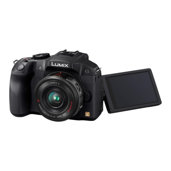 Panasonic Lumix DMC-G6X Beknopte Gebruiksaanwijzing