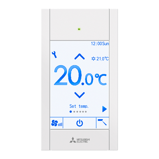 Mitsubishi Electric PAR-CT01 MAA Bedieningshandleiding