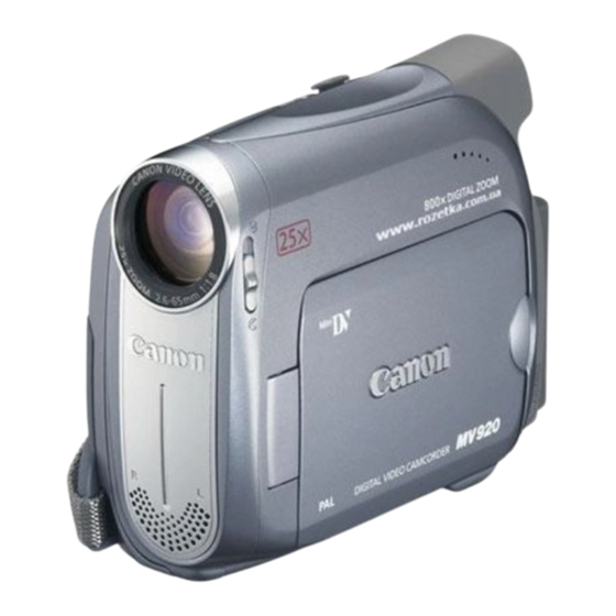 Canon MV920 Gebruiksaanwijzing