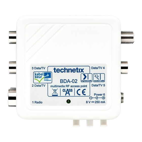 technetix BDA-02 Installatiehandleiding