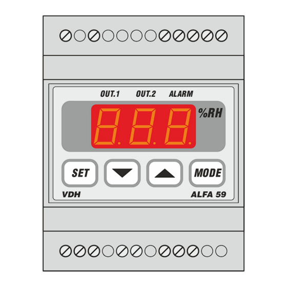 VDH ALFA 59 PI min/max Gebruiksaanwijzing