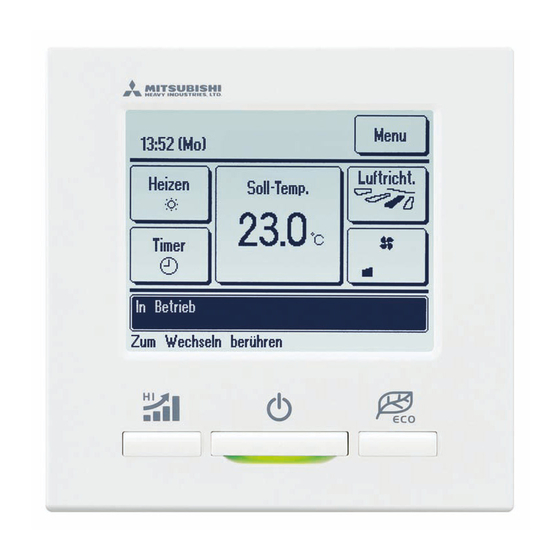 Mitsubishi Heavy Industries eco touch RC-EX1 Gebruikershandleiding