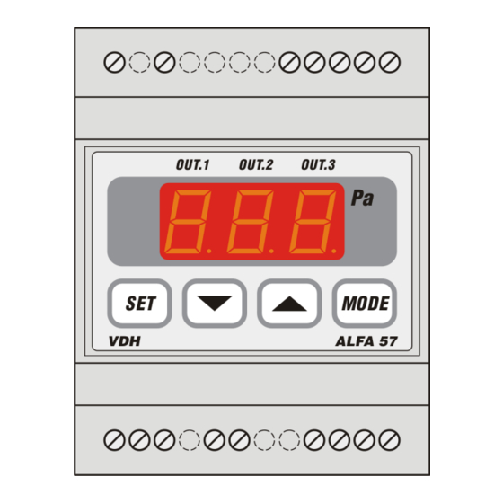 VDH ALFA 57 Pa en Gebruiksaanwijzing
