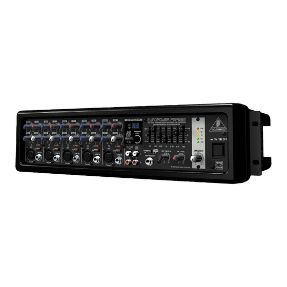 Behringer EUROPOWER PMP518M Gebruiksaanwijzing