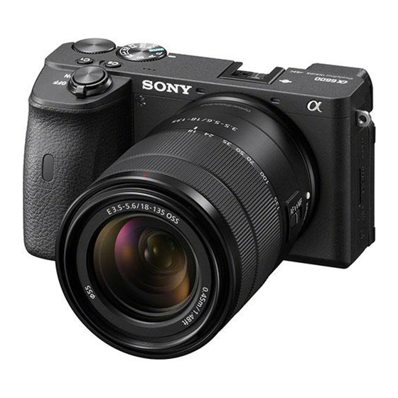 Sony Alpha 6600 E-mount Beknopte Gids