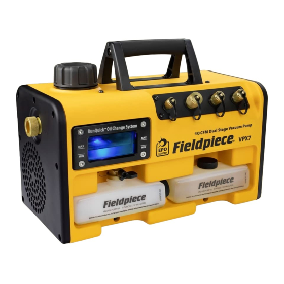 Fieldpiece VPX7 Gebruikershandleiding