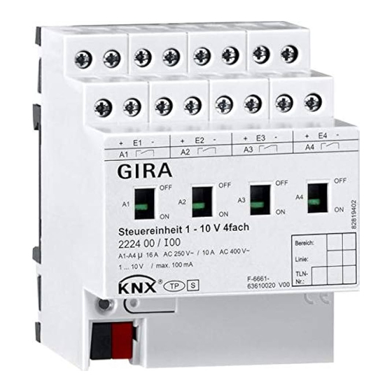 Gira KNX 2224 00 Bedieningshandleiding