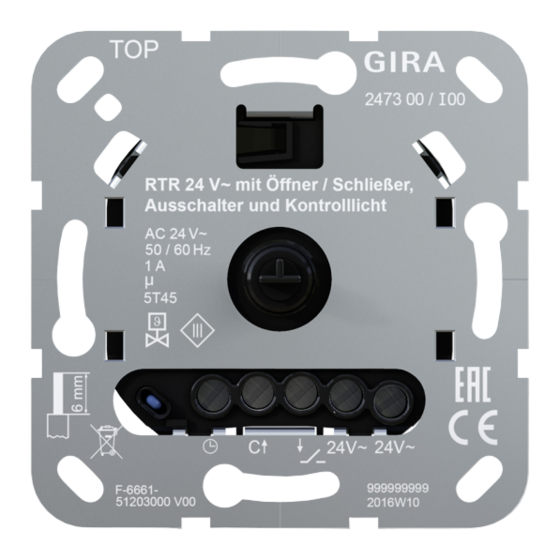 Gira RTR 24 V Bedieningsvoorschrift