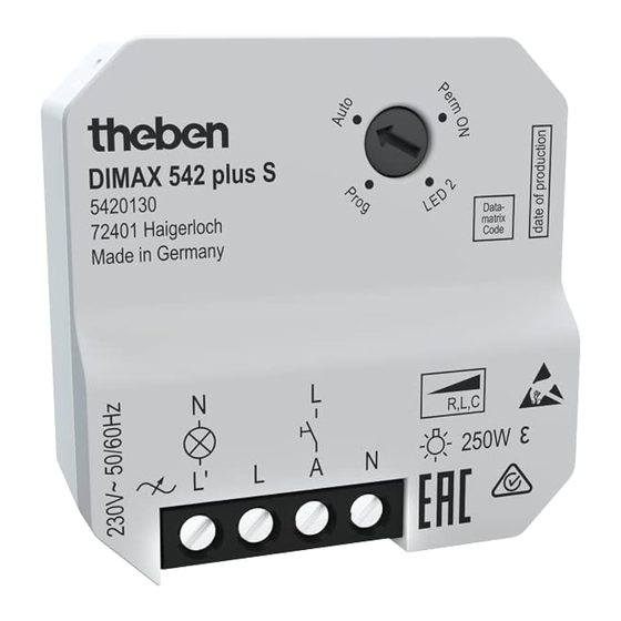 Theben DIMAX 542 plus Korte Handleiding